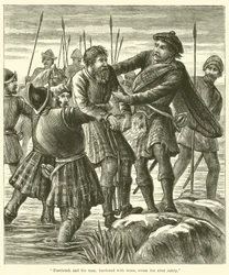 Buccleuch and His Men, Burdened with Irons, Swam the River Safely